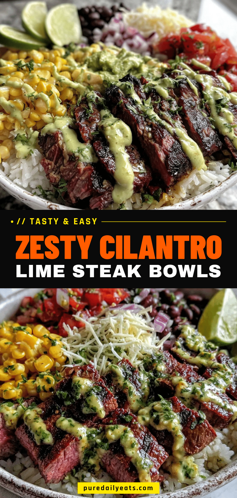 cilantro lime steak bowls recipe