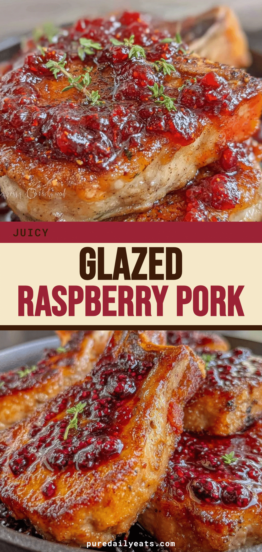 raspberry glazed pork chops recipe