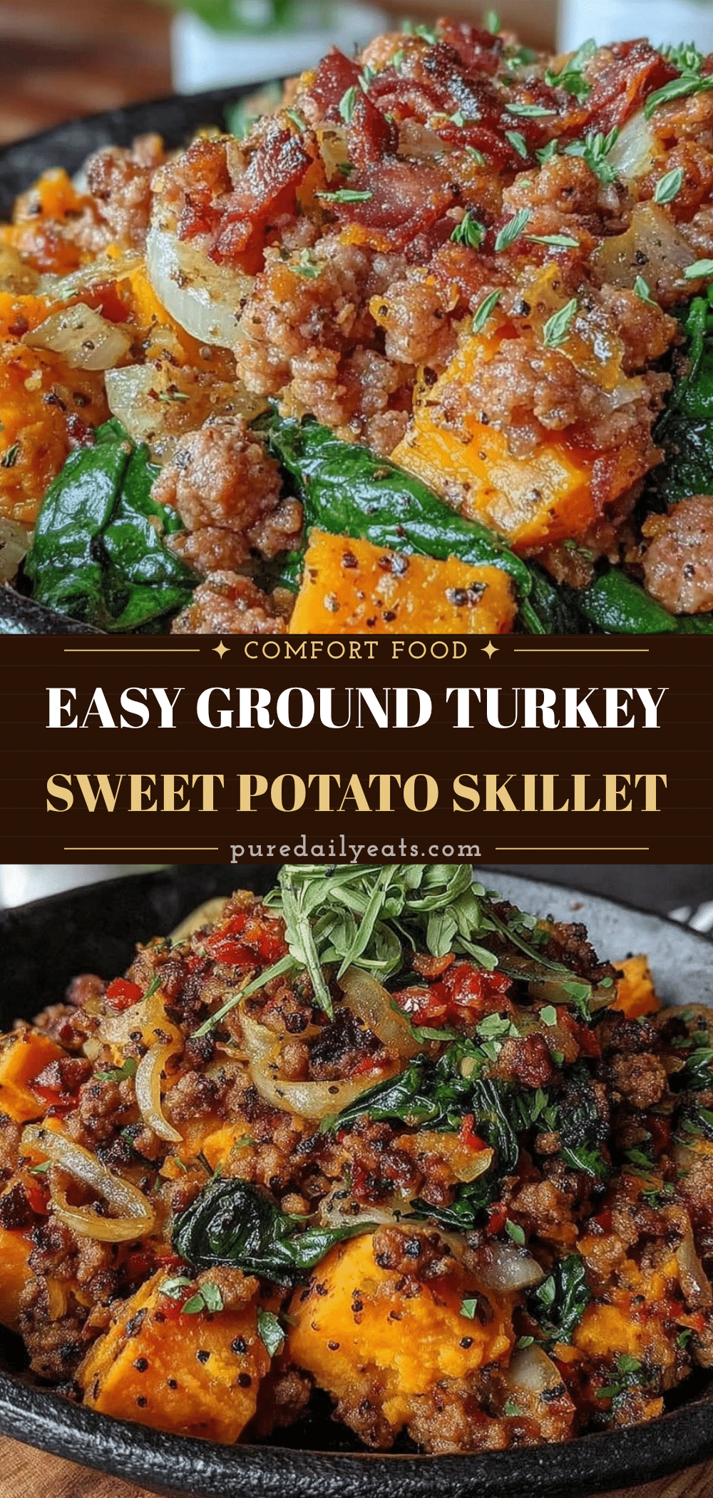 One-Skillet Ground Turkey Sweet Potato Skillet recipe
