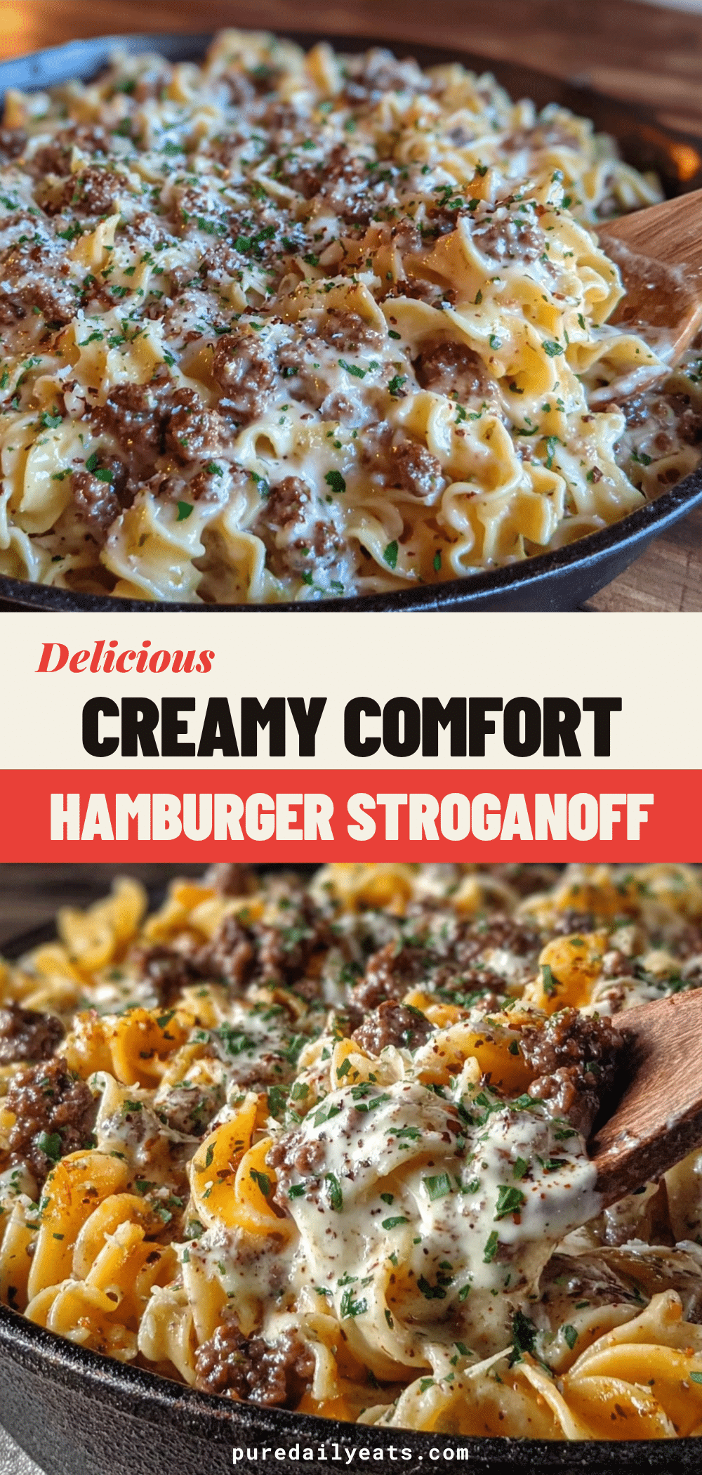 One-Skillet Hamburger Stroganoff recipe